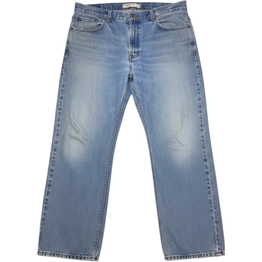 Levis 505 Regular Fit Jeans Mens 38x30 Light Wash 100% Cotton Straight Leg Denim